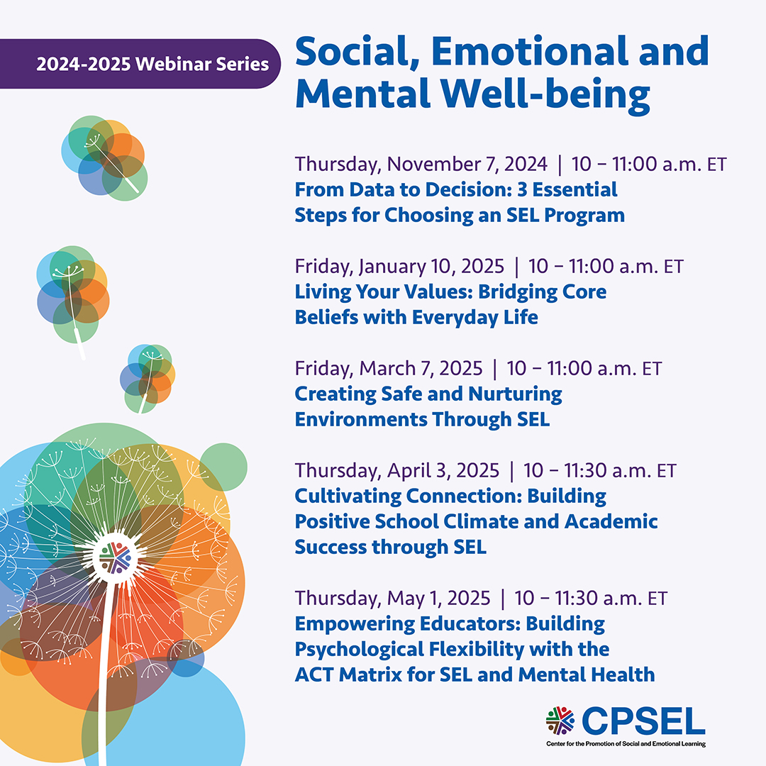 2025-2025 CPSEL webinar series artwork and session titles and dates.